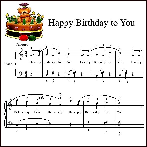 Happy Birthday to you  ноты, хэппи бездей ноты, хэппи бездей ноты для фортепиано