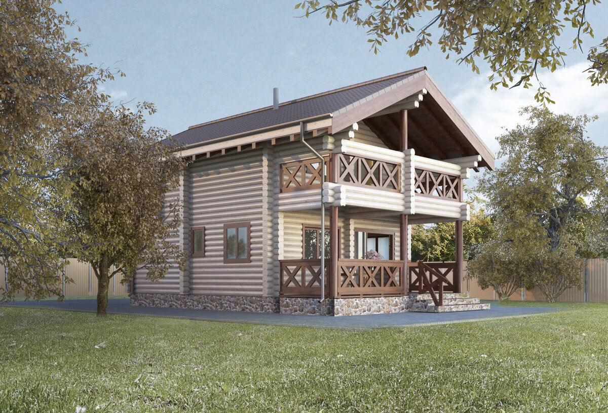 Проект бревенчатого дома S-204 от "Экохоум"