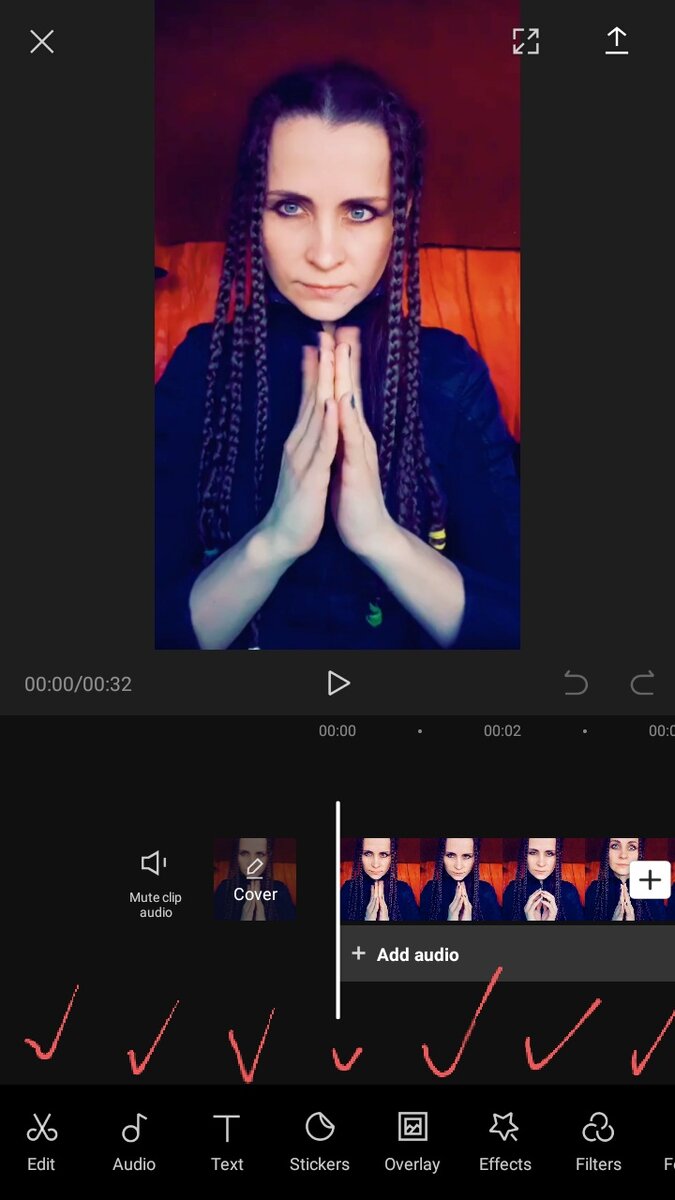 Огромное количество функций программы CapCut для монтажа видео располагаются в нижней части экрана