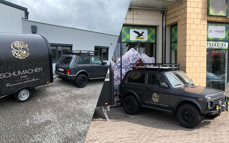 Ральф Шумахер, брат знаменитого гонщика, с гордостью выкладывает в свой "Инстаграм" фото своей рабочей "Нивы" - купленную, конечно, до запрета продаж в ЕС