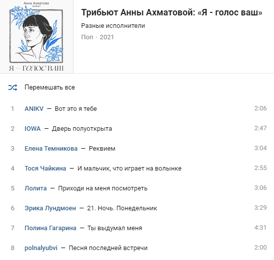 Требьют-альбом "Я голос-Ваш"