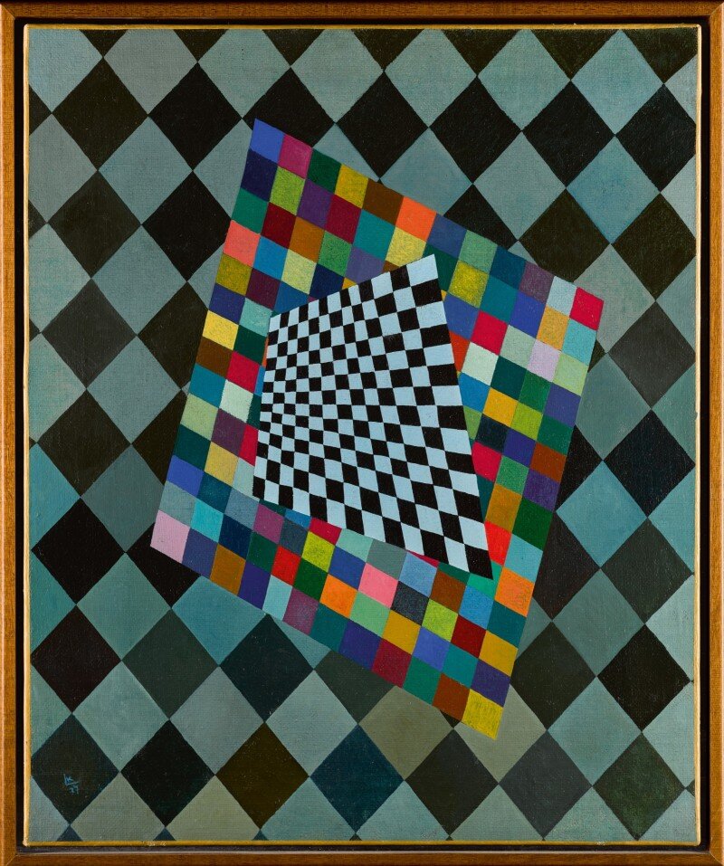 Обрамленный холст с работой Василия Кандинского.