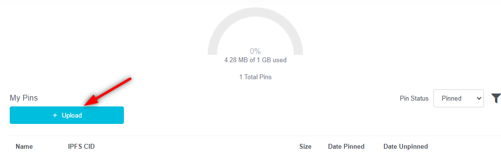 Загрузка файла для NFT на Pinata Cloud