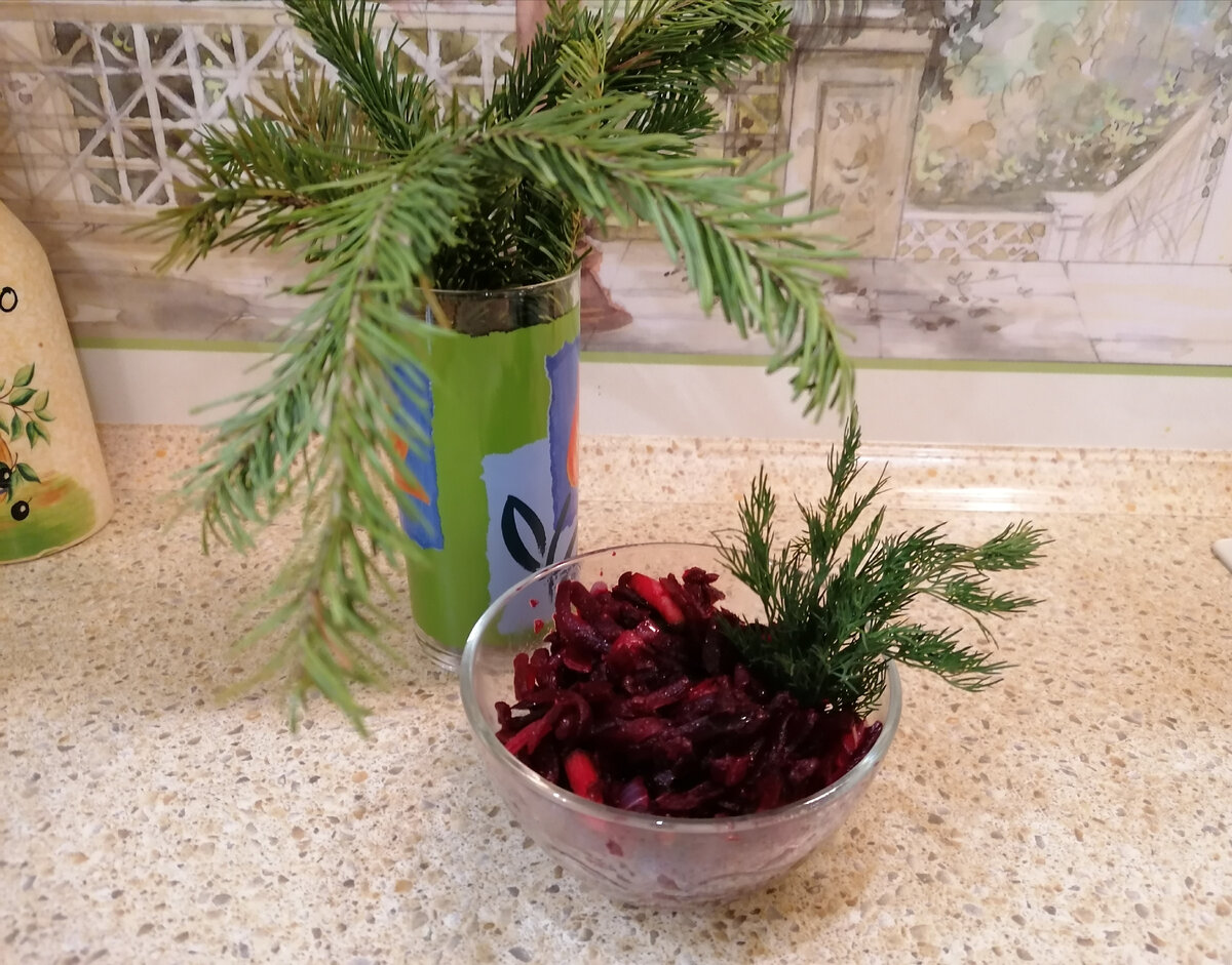 Фото автора. Теплый салат из свеклы