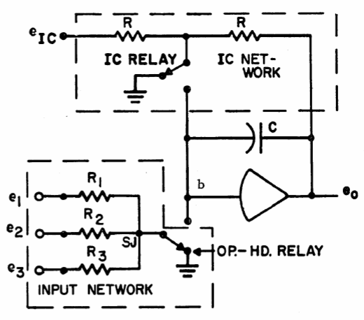 Упрощенная функциональная схема блока интегратора в АВМ