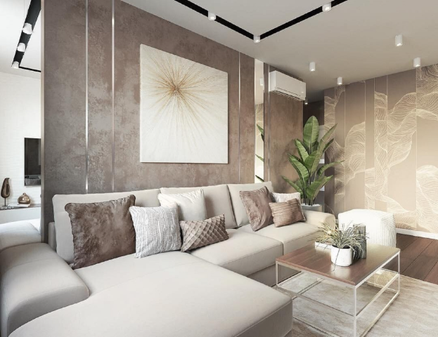 Бежевые обои в интерьере требуют неординарного подхода