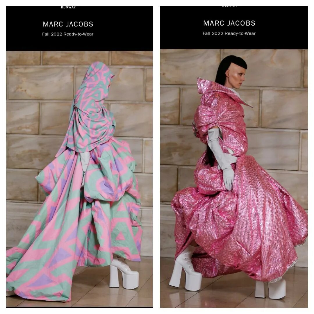 ✔ инопланетные платья, выполненные из перекрученного винила и свитеров