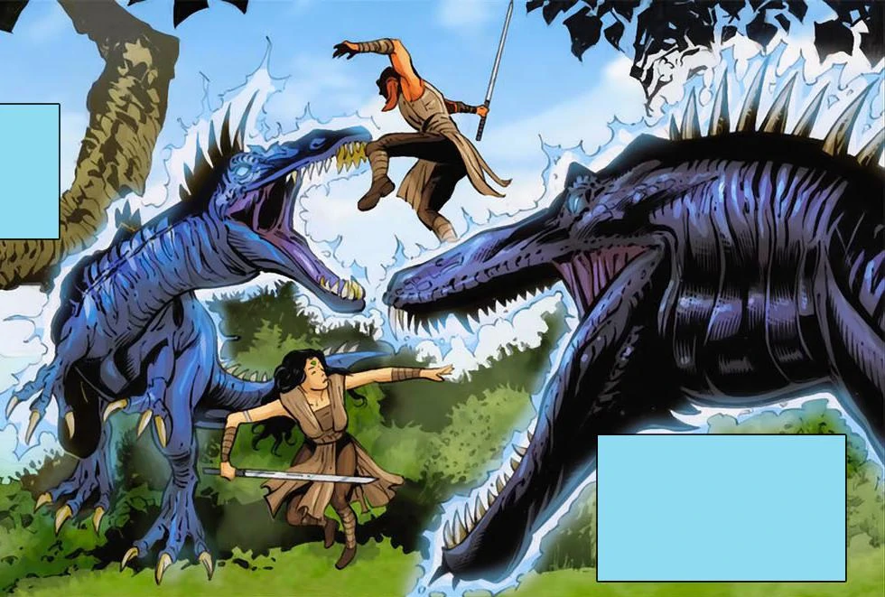 Жители Тайтона сражаются с дикими зверями