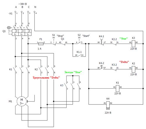 Подключение электродвигателя по схеме звезда и треугольник