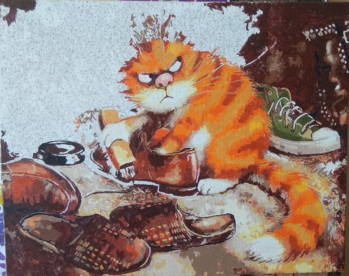 Рисование по номерам. В процессе