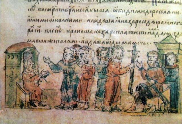 «Повесть временных лет» причислила киевских «полян» к тем восточнославянским племенам, которые платили дань Хазарии.