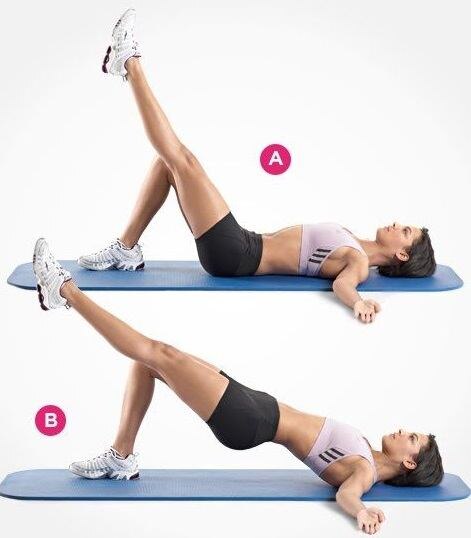 Техника выполнения ягодичного мостика на 1 ноге. Источник: https://движениевместе.рф/800/600/https/womfit.com/wp-content/uploads/2017/08/Image_5-1-1-1.jpg