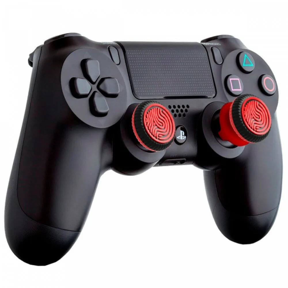 DualShock 4 - красным обозначены стики, слева сверху крестовина