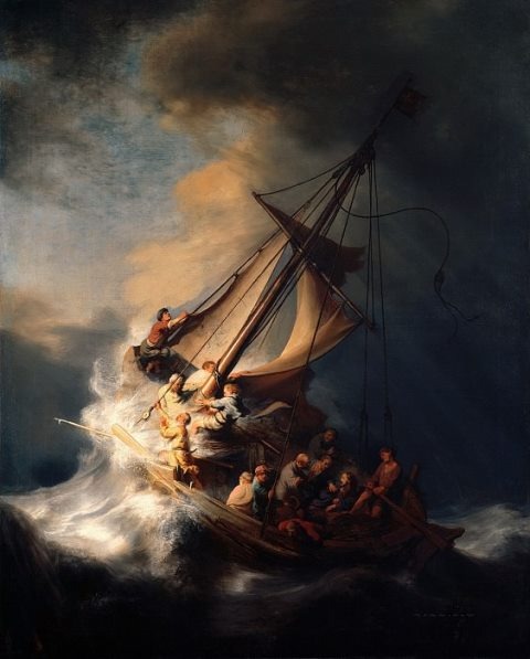 Рембрандт Христос во время шторма на море Галилейском. 1633  (фото из интернета)