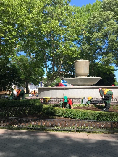 Фонтан почистили, скоро запустят. Фото автора