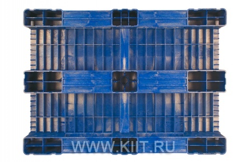 Пластиковый поддон на 3-х полозьях TR 1208-1 1200х800х150 мм сплошной, синий