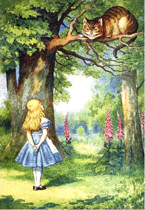 — Скажите, пожалуйста, куда мне отсюда идти?
— А куда ты хочешь попасть? — ответил Кот.
— Мне все равно — сказала Алиса.
— Тогда все равно, куда и идти, — заметил Кот.