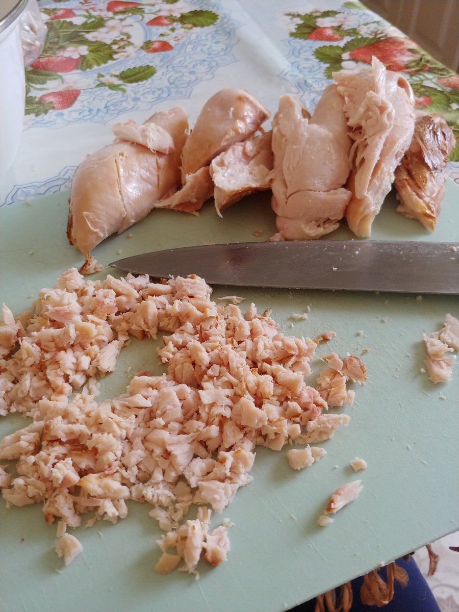 Нарезка куриной грудки