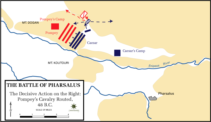 Схема на битката при Фарсала