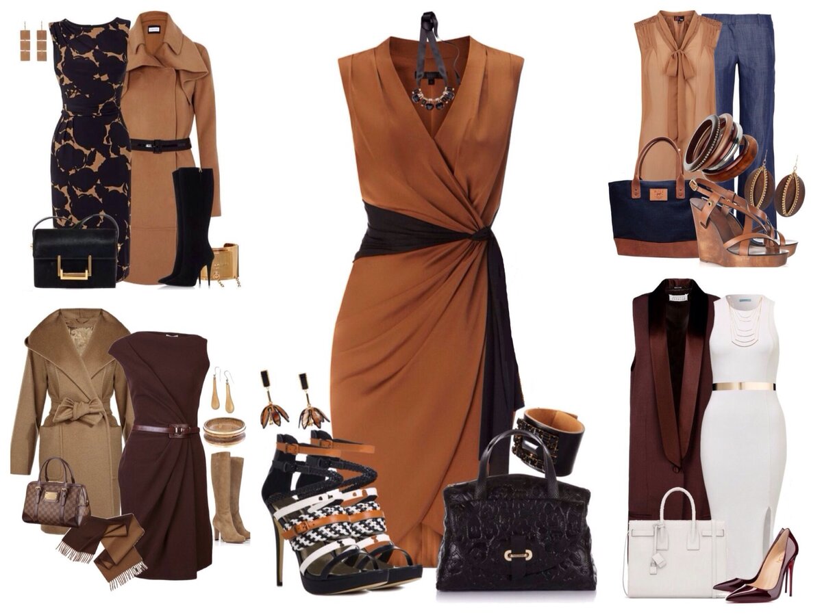 Женская одежда коричневого цвета