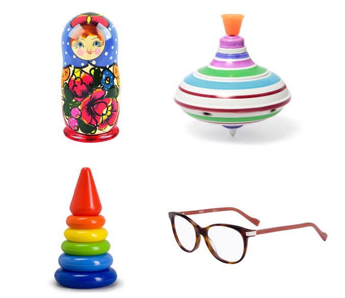 Лишние - очки, потому что они не игрушка.