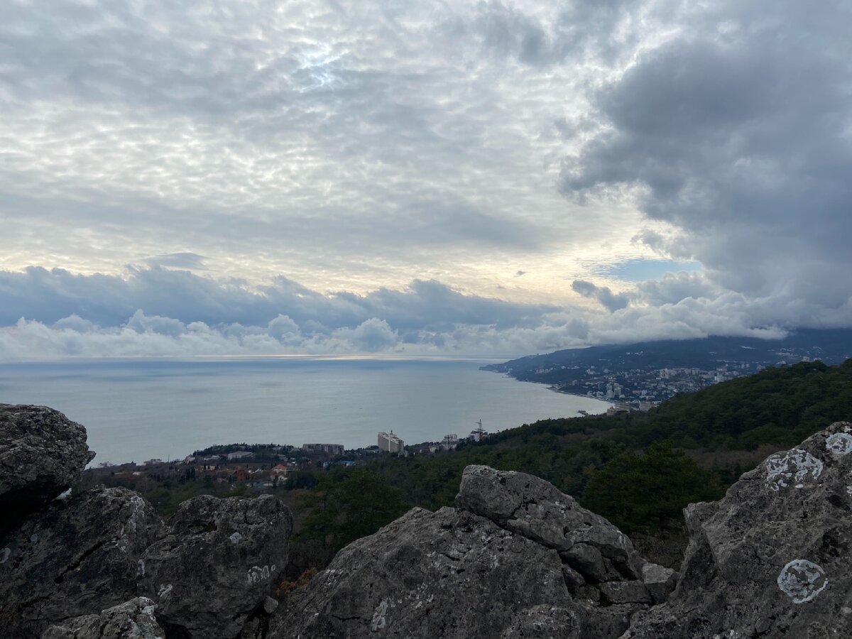 Частичный вид на Ялту свысока.