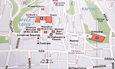 План Верхнего Города и Каптола (Загреб).