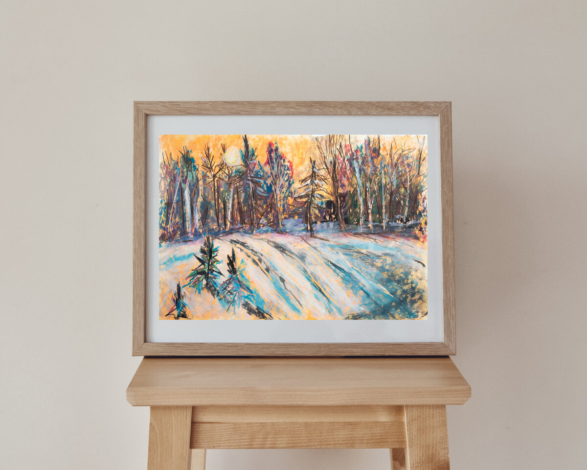 Пример оформления картины в деревянную раму