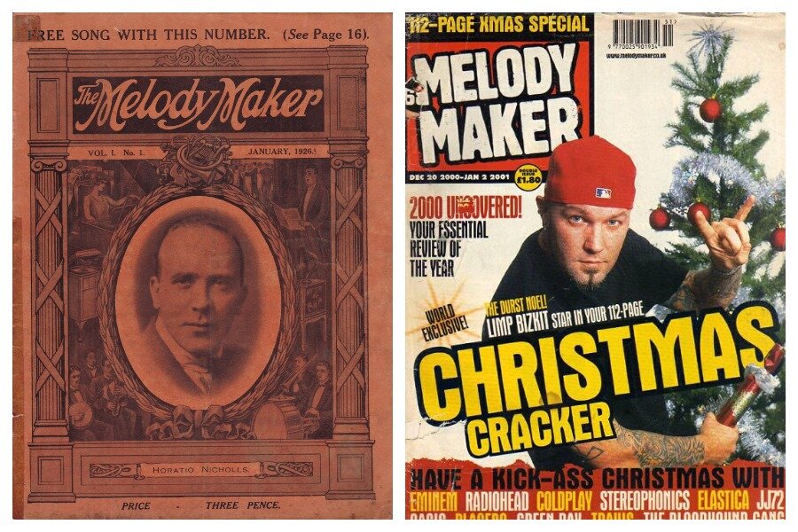 Первый (1926) и последний (2000) выпуски еженедельника Melody Maker