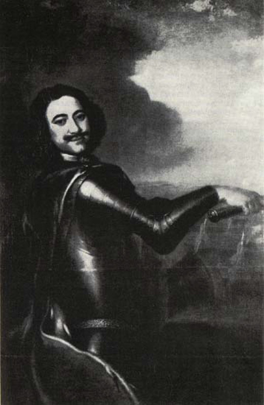Иван Никитич Никитин. «Пётр I на фоне морского сражения». 
1715.