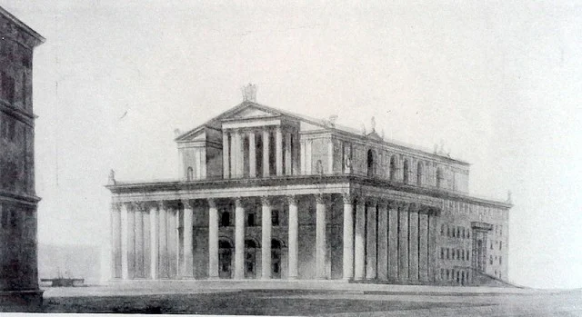 Городской театр. Вид примерно от магазина Аида, где еще шаурму делают.