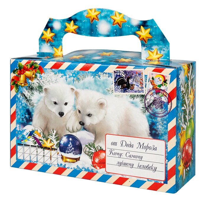 Новогодняя упаковка из хром-эрзац-картона