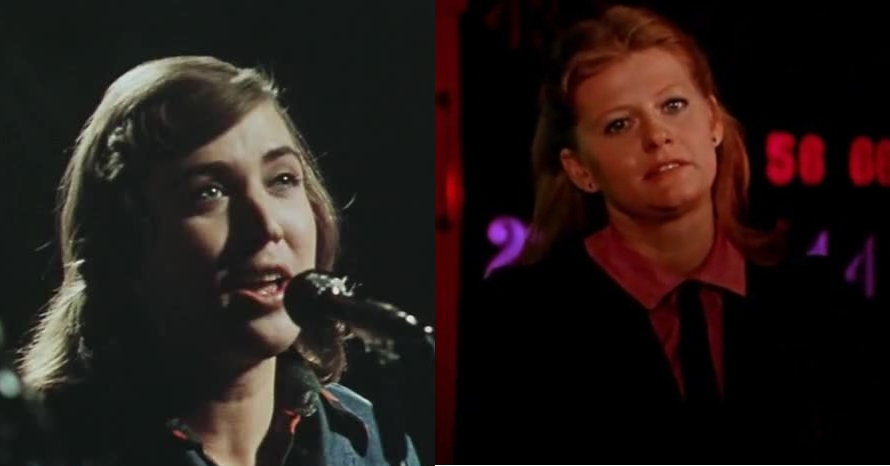 Жанна Рождественская и кадр из фильма "Карнавал", где главная героиня Ирины Муравьевой поет голосом Рождественской. Фото Яндекс.Картинки.