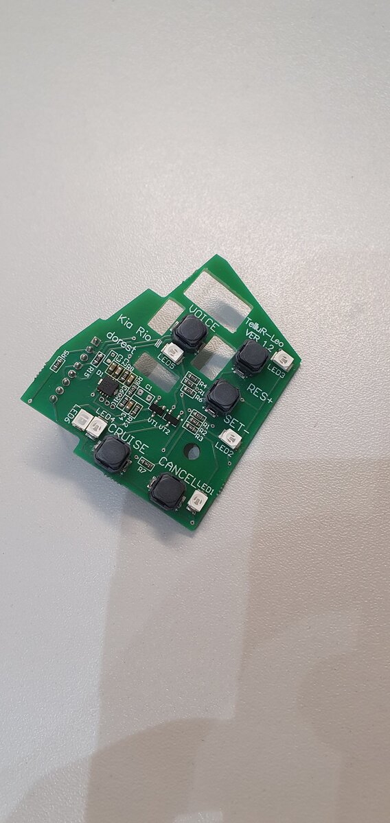 Плата версии 1.2 изготовлена для кнопок от Kia Picanto, которые с некоторой доработкой устанавливаются в Kia Rio 3 2011-2015 (дорестайл)