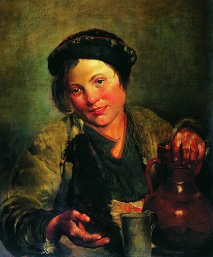 «Мальчик, продающий квас». 1861 год. Владимир Егорович Маковский. 