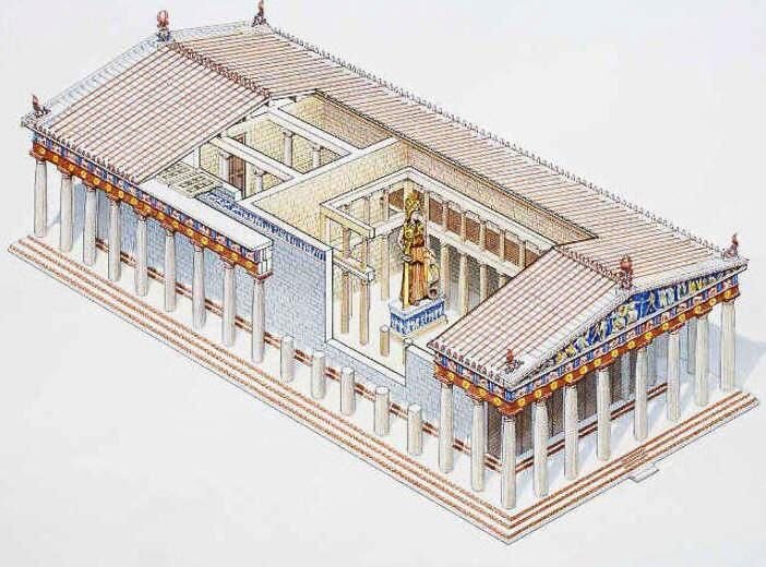 Реконструкция интерьера парфенона