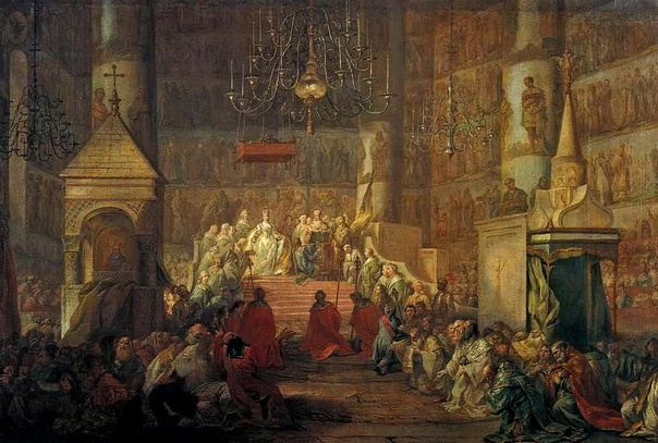 Стефано Торелли. Коронование Екатерины Второй в Успенском соборе Кремля (1777). Изображение из открытых источников.