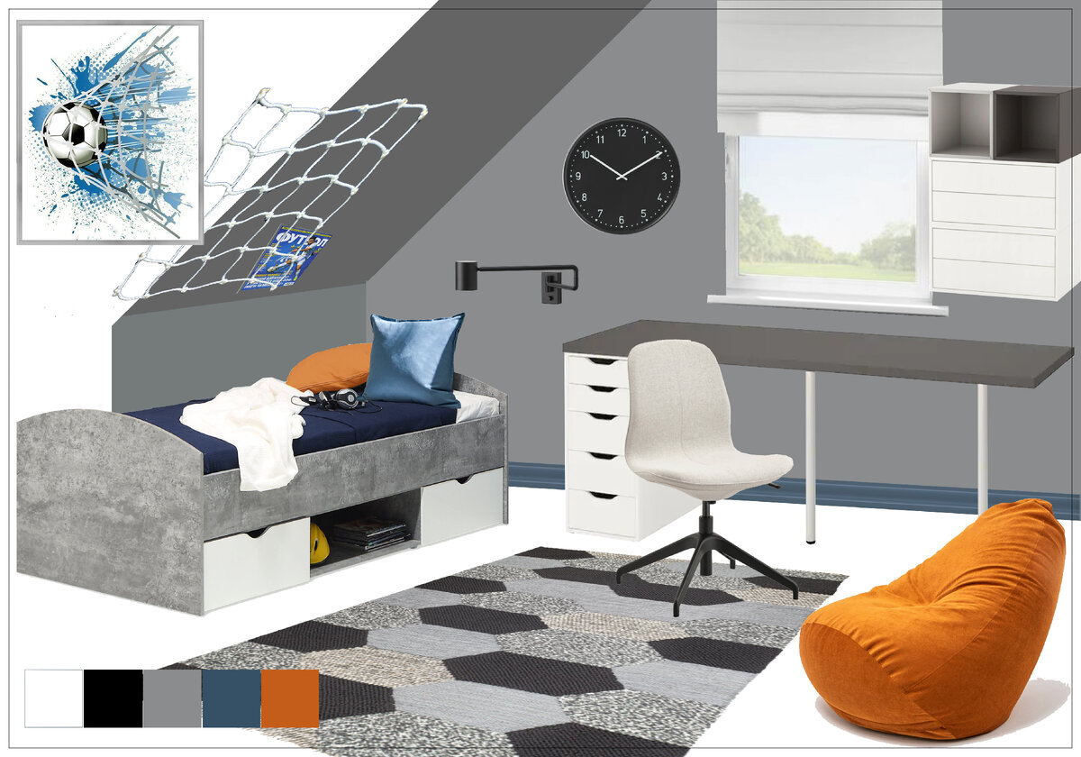 Стилевой коллаж детской 7-летнего мальчика. Мой проект. 