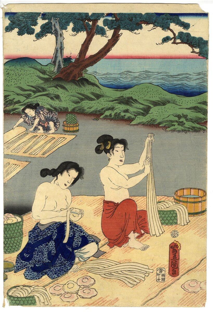 Ама. Картина Утагава Тоёкуни