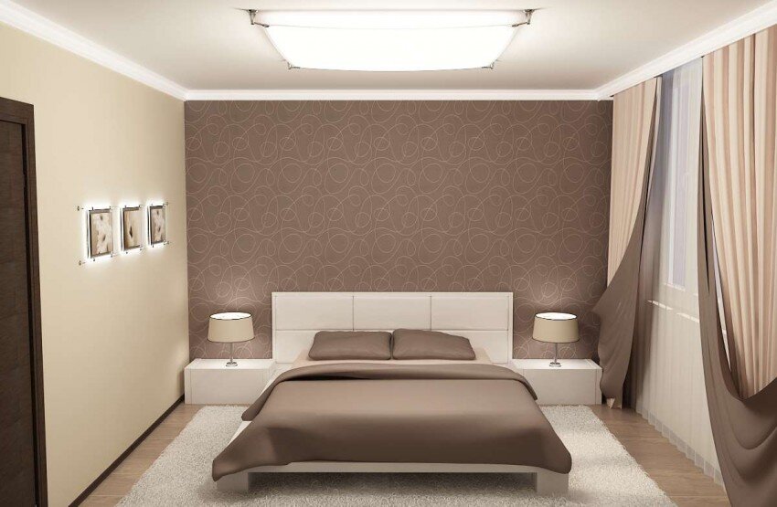 Дизайн узкой спальни