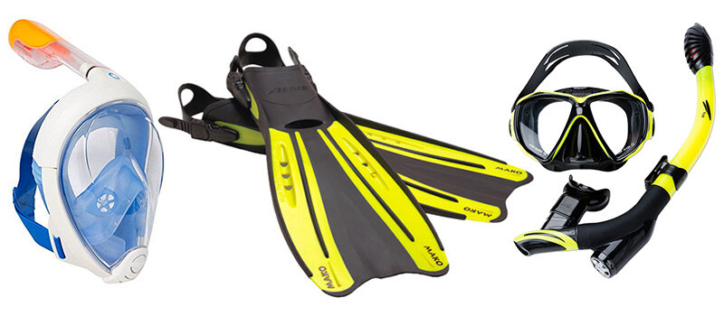  Снаряжение для снорклинга. 