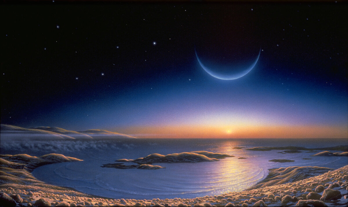 Фантастический мир, вращающийся вокруг газового гиганта