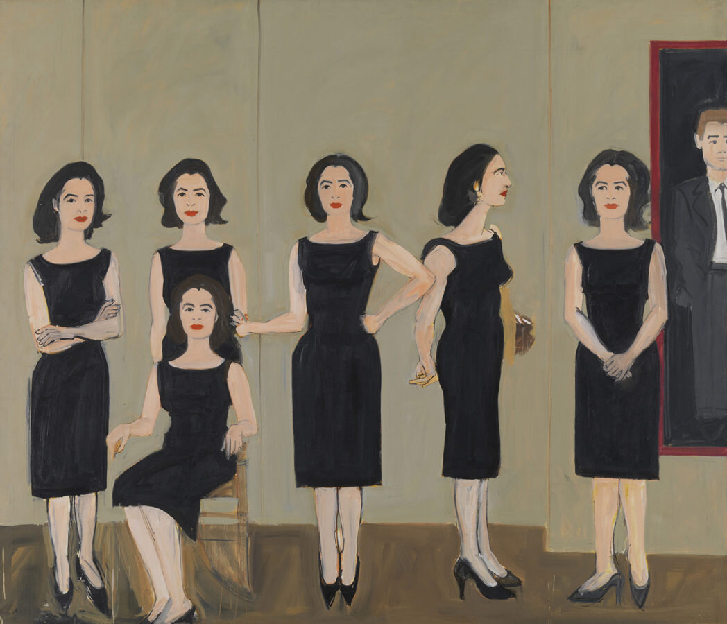 The Black Dress, 1960, olio su tela, VG Bild-Kunst, Bonn 2018, Collection Courtesy Udo et Anette Brandhorst. Haydar Koyupinar, Collections de peintures de l'État de Bavière, Monaco di Baviera.