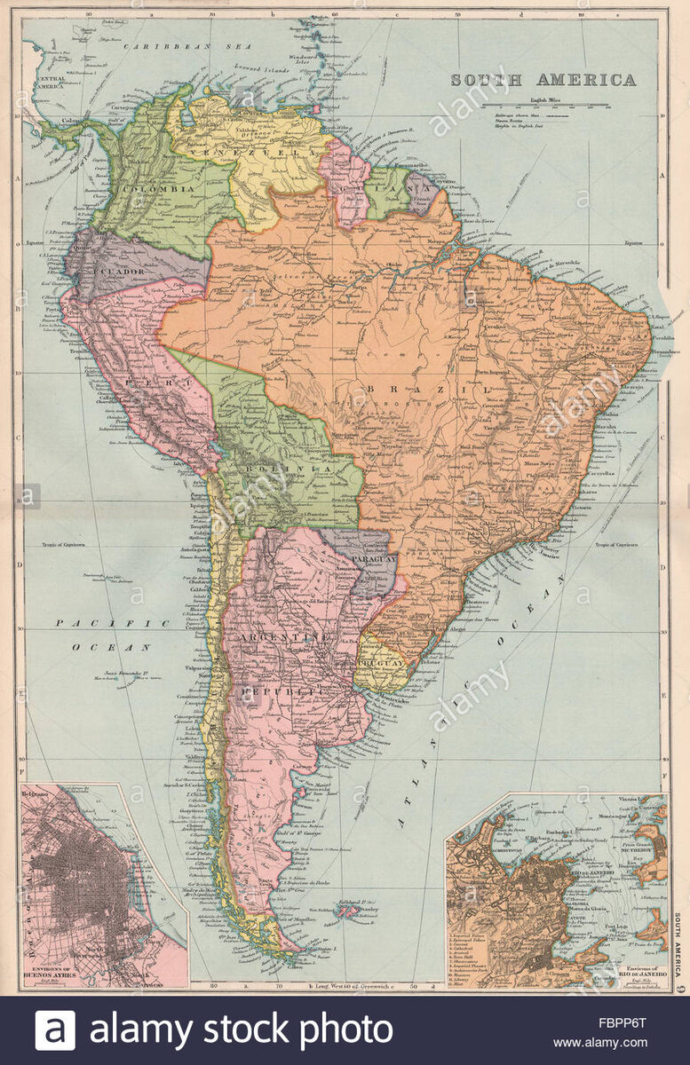 Карта латинской америки в 1914 году