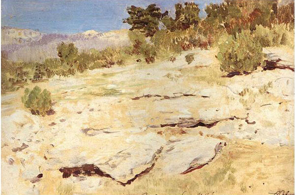 Фотография картины И. Левитана "В крымских горах" (из свободных источников)