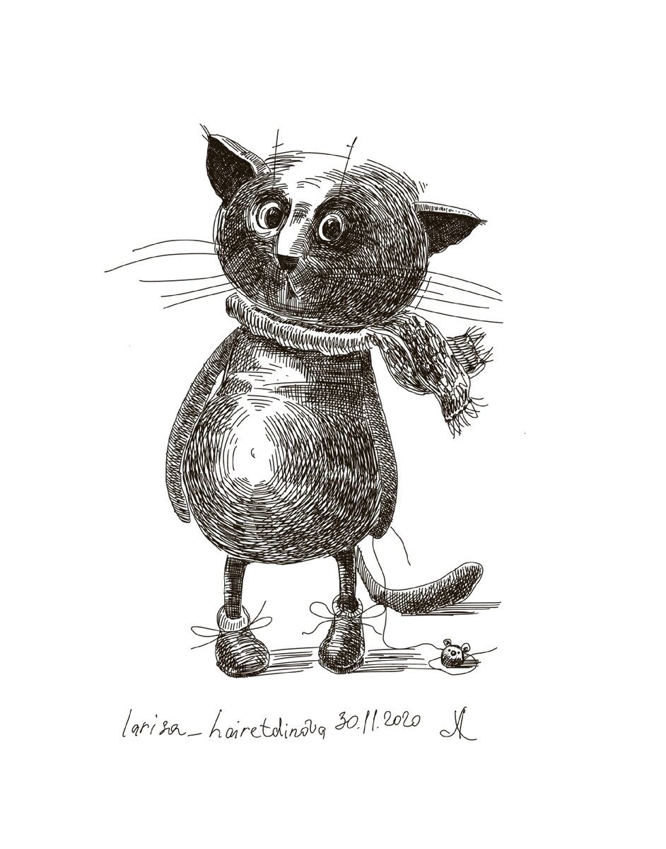 Знакомьтесь, кот Моня. У него есть реальный прототип один из моих котов Клод Оскар Моне.  Подобрала его на улице совсем крошкой. Вылечила, выкормила, я бы сказала даже перекормила.  Теперь наблюдаю, как он разгрызает мебель, скачет ночами , изредка ,позволяет себя тискать и любит играть.