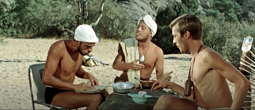 Кадр из х/ф «Три плюс два», 1963 г. Режиссер Г. Оганесян, автор сценария С. Михалков, композитор А. Волконский