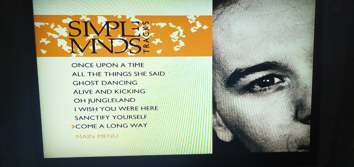Simple Minds "Once Upon A Time" DVD-A 5.1 - tracklist screen menu