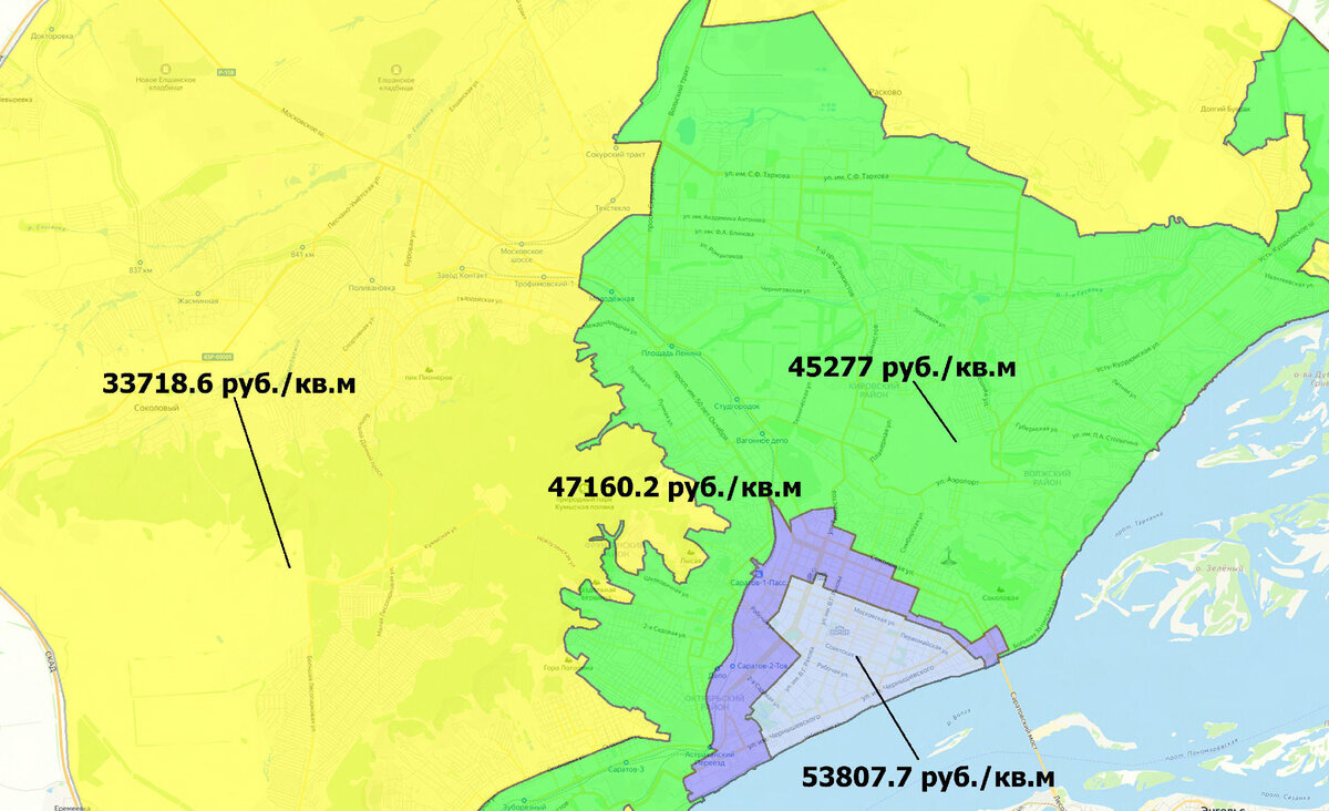 Укрупнённое фото оценочной зоны коммерческой недвижимости