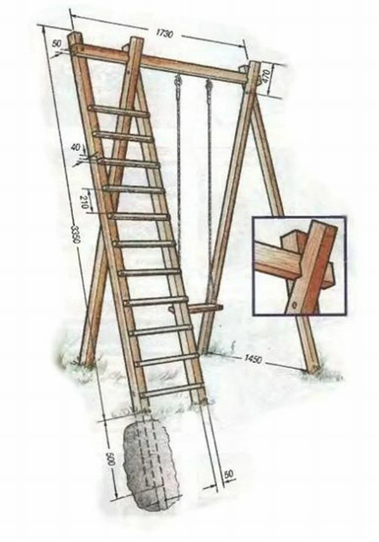Качели своими руками: детские, садовые - чертежи, как сделать